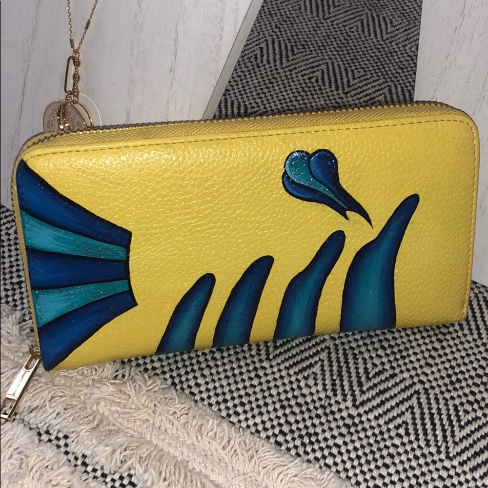 Yellow and blue fish inspired wallet